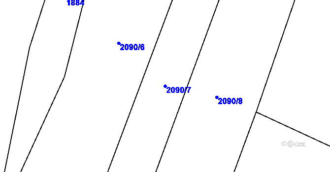 Parcela st. 2090/7 v KÚ Uhelná Příbram, Katastrální mapa