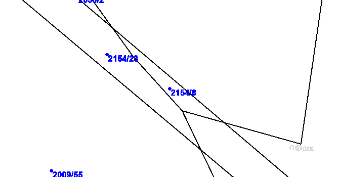 Parcela st. 2154/8 v KÚ Uhelná Příbram, Katastrální mapa