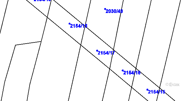 Parcela st. 2154/17 v KÚ Uhelná Příbram, Katastrální mapa