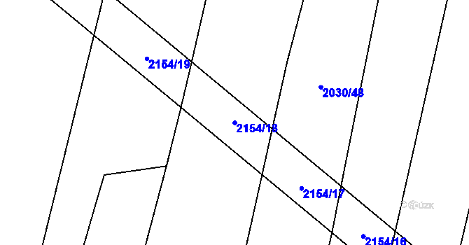 Parcela st. 2154/18 v KÚ Uhelná Příbram, Katastrální mapa