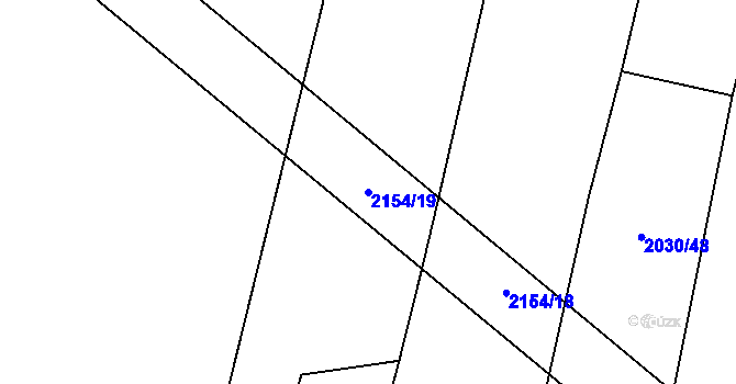 Parcela st. 2154/19 v KÚ Uhelná Příbram, Katastrální mapa