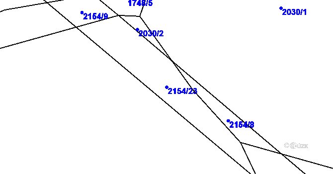Parcela st. 2154/23 v KÚ Uhelná Příbram, Katastrální mapa