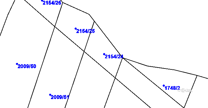 Parcela st. 2154/24 v KÚ Uhelná Příbram, Katastrální mapa