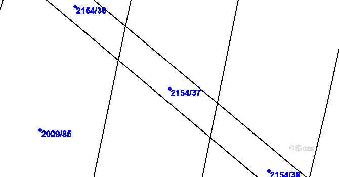 Parcela st. 2154/37 v KÚ Uhelná Příbram, Katastrální mapa