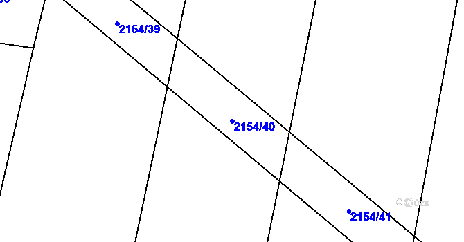 Parcela st. 2154/40 v KÚ Uhelná Příbram, Katastrální mapa