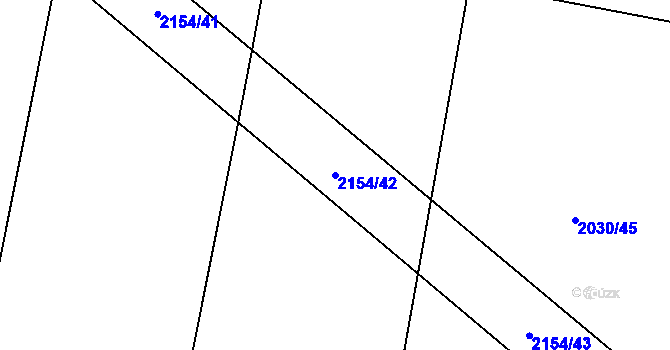 Parcela st. 2154/42 v KÚ Uhelná Příbram, Katastrální mapa