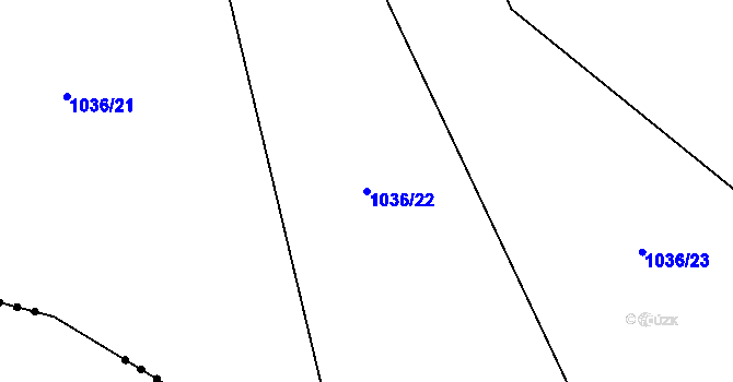 Parcela st. 1036/22 v KÚ Uhelná Příbram, Katastrální mapa
