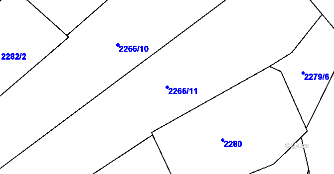 Parcela st. 2266/11 v KÚ Uhelná Příbram, Katastrální mapa