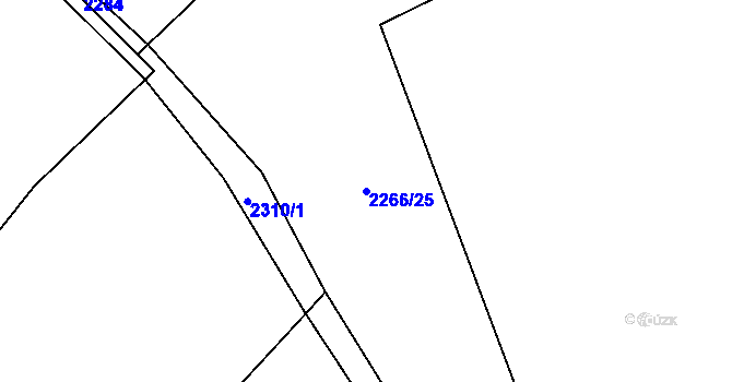 Parcela st. 2266/25 v KÚ Uhelná Příbram, Katastrální mapa