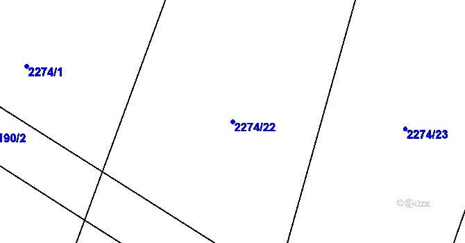 Parcela st. 2274/22 v KÚ Uhelná Příbram, Katastrální mapa