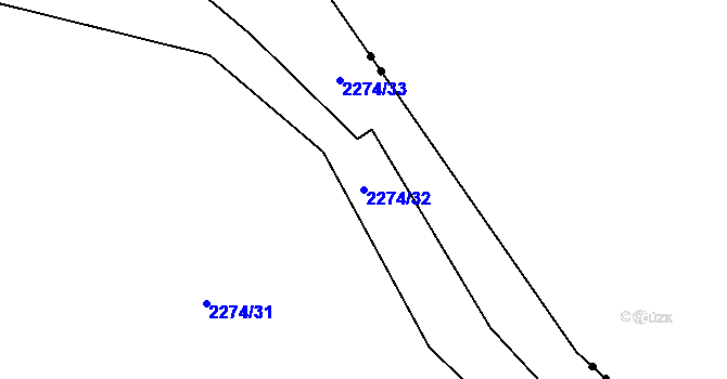 Parcela st. 2274/32 v KÚ Uhelná Příbram, Katastrální mapa