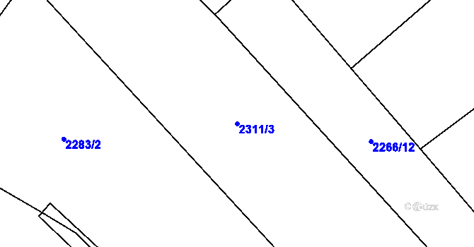 Parcela st. 2311/3 v KÚ Uhelná Příbram, Katastrální mapa