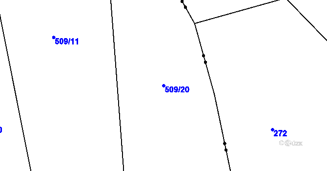 Parcela st. 509/20 v KÚ Uhelná Příbram, Katastrální mapa