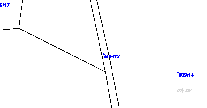 Parcela st. 509/22 v KÚ Uhelná Příbram, Katastrální mapa