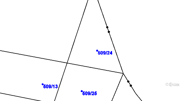 Parcela st. 509/24 v KÚ Uhelná Příbram, Katastrální mapa