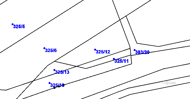 Parcela st. 325/12 v KÚ Úhelnice, Katastrální mapa