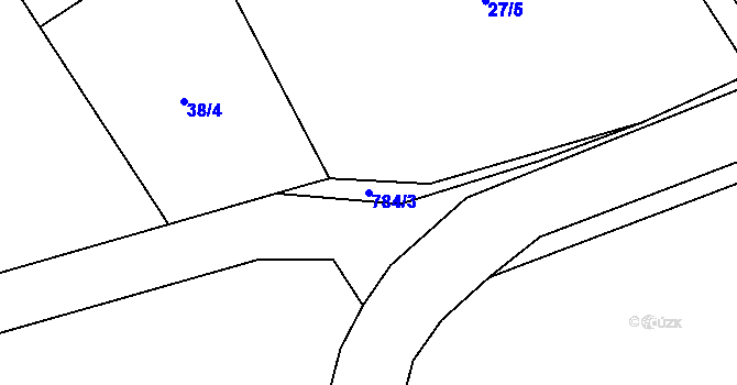 Parcela st. 784/3 v KÚ Úhelnice, Katastrální mapa