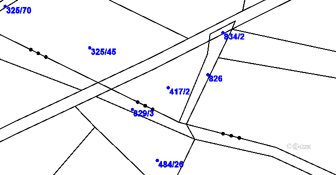 Parcela st. 417/2 v KÚ Úhelnice, Katastrální mapa