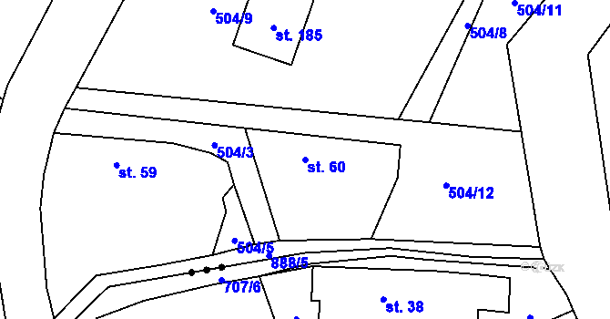 Parcela st. 60 v KÚ Úherce, Katastrální mapa