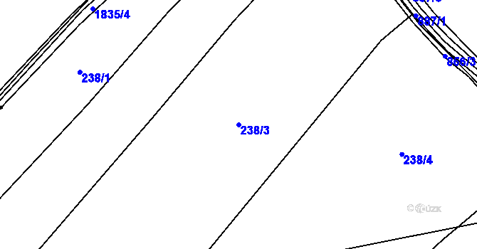 Parcela st. 238/3 v KÚ Úherce, Katastrální mapa