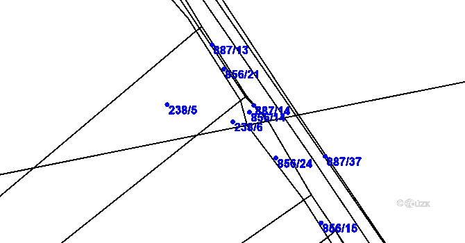 Parcela st. 238/6 v KÚ Úherce, Katastrální mapa