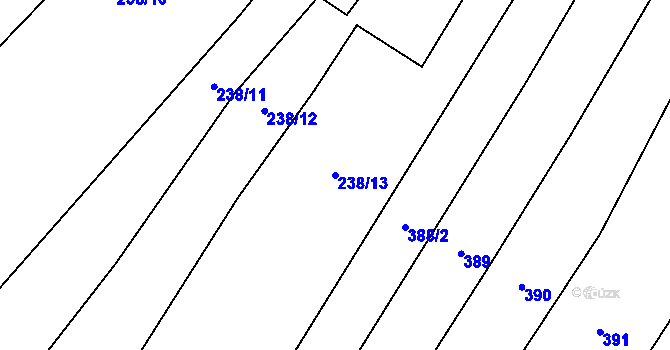 Parcela st. 238/13 v KÚ Úherce, Katastrální mapa