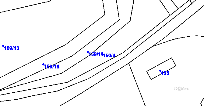 Parcela st. 150/4 v KÚ Úherčice, Katastrální mapa