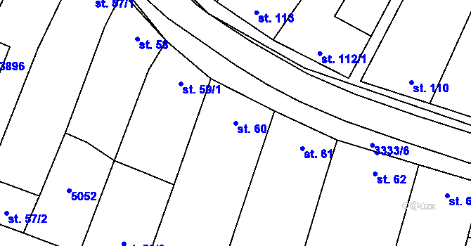 Parcela st. 60 v KÚ Uherčice u Hustopečí, Katastrální mapa
