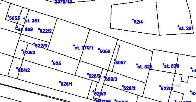 Parcela st. 362 v KÚ Uherčice u Hustopečí, Katastrální mapa