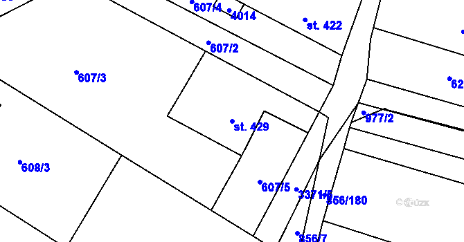 Parcela st. 429 v KÚ Uherčice u Hustopečí, Katastrální mapa