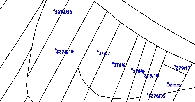 Parcela st. 379/7 v KÚ Uherčice u Hustopečí, Katastrální mapa
