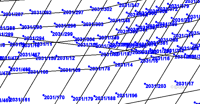 Parcela st. 2031/13 v KÚ Uherčice u Hustopečí, Katastrální mapa