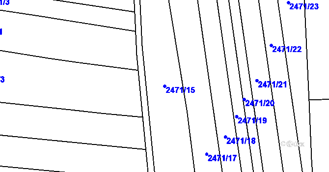 Parcela st. 2471/15 v KÚ Uherčice u Hustopečí, Katastrální mapa