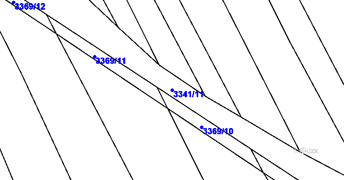 Parcela st. 3341/11 v KÚ Uherčice u Hustopečí, Katastrální mapa