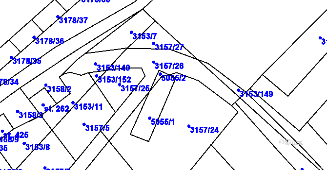 Parcela st. 437/1 v KÚ Uherčice u Hustopečí, Katastrální mapa