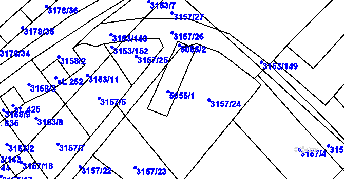 Parcela st. 437/2 v KÚ Uherčice u Hustopečí, Katastrální mapa