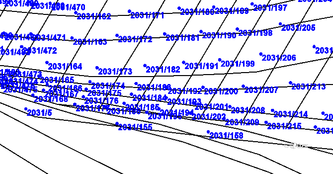 Parcela st. 2031/192 v KÚ Uherčice u Hustopečí, Katastrální mapa
