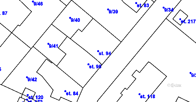 Parcela st. 94 v KÚ Uherčice u Znojma, Katastrální mapa