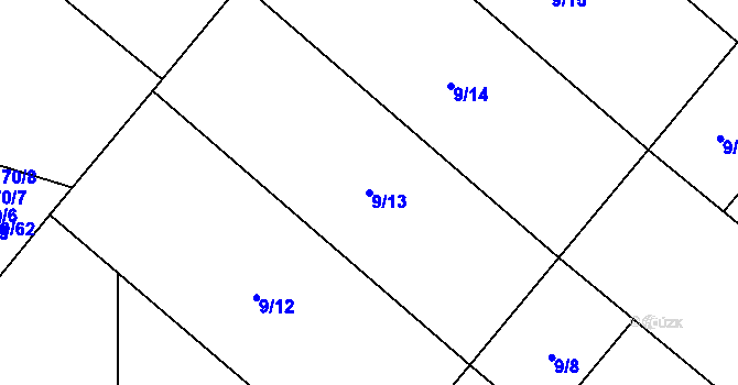 Parcela st. 9/13 v KÚ Uherčice u Znojma, Katastrální mapa