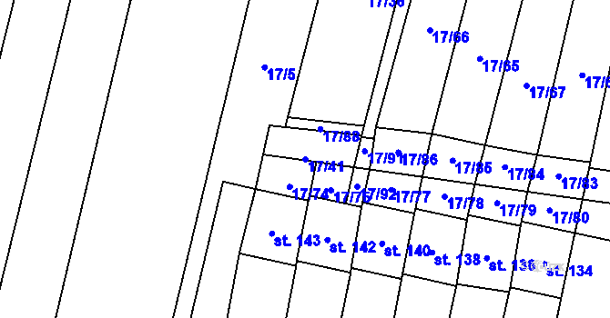 Parcela st. 17/41 v KÚ Uherčice u Znojma, Katastrální mapa