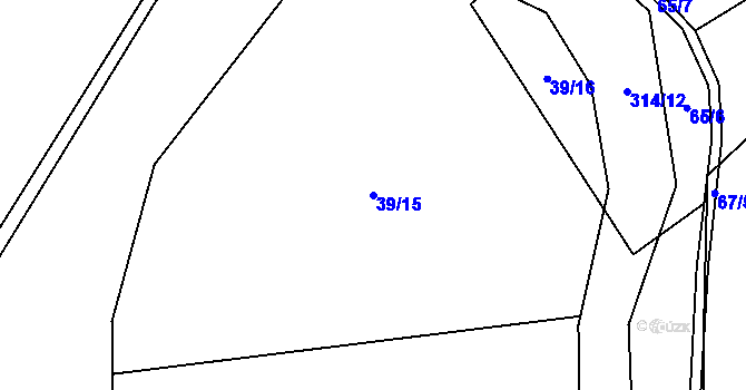 Parcela st. 39/15 v KÚ Uherčice u Znojma, Katastrální mapa