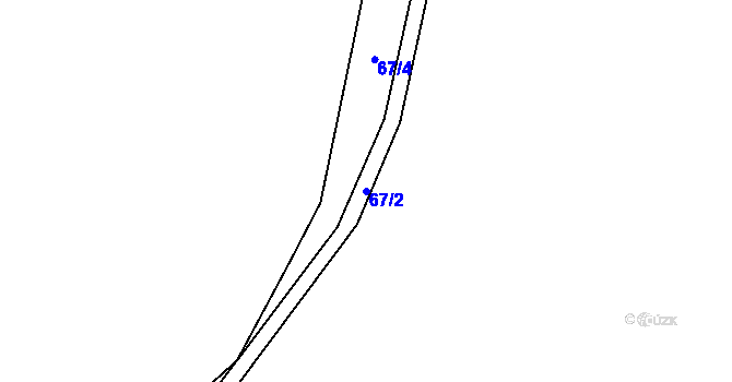 Parcela st. 67/2 v KÚ Uherčice u Znojma, Katastrální mapa