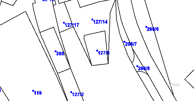 Parcela st. 127/5 v KÚ Uherčice u Znojma, Katastrální mapa