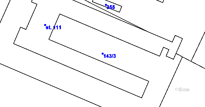Parcela st. 143/3 v KÚ Uherčice u Znojma, Katastrální mapa