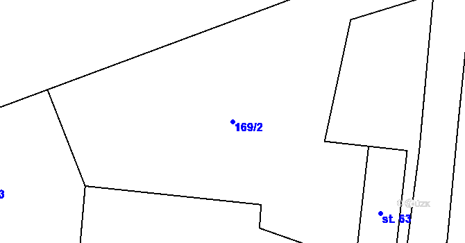 Parcela st. 169/2 v KÚ Uherčice u Znojma, Katastrální mapa