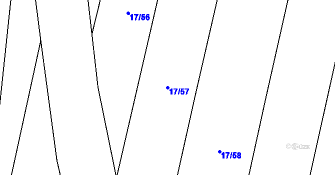 Parcela st. 17/57 v KÚ Uherčice u Znojma, Katastrální mapa