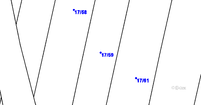 Parcela st. 17/59 v KÚ Uherčice u Znojma, Katastrální mapa