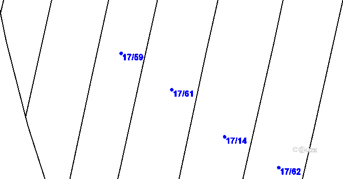 Parcela st. 17/61 v KÚ Uherčice u Znojma, Katastrální mapa