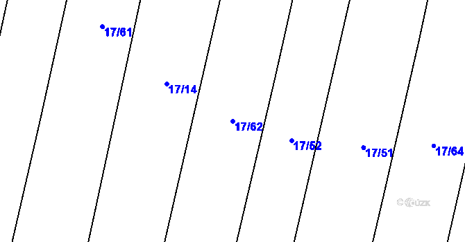Parcela st. 17/62 v KÚ Uherčice u Znojma, Katastrální mapa