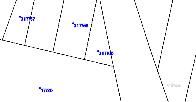 Parcela st. 317/60 v KÚ Uherčice u Znojma, Katastrální mapa